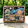 Imán de Nevera de Madera Wenchuang de la Ciudad Antigua de Lijiang, Yunnan, Marea Nacional, Creativo, Tridimensional, Souvenir Turístico, Edificio Emblemático