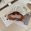 Pinza para el pelo de acrílico esmerilado con estampado de leopardo pequeño color ámbar, transfronteriza, básica, versátil, para coleta media, para la parte posterior de la cabeza
