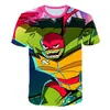 Verano 2023 nuevo comercio exterior impresión digital 3D manga corta animación Tortugas Ninja fabricantes suministro de origen