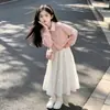 Conjunto de Sudadera de Manga Larga de Otoño para Niñas 2026 Nuevo Estilo Coreano Moda Falda Infantil Conjunto de Dos Piezas