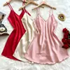 Camisola feminina: Pijamas Luxuosos e Elegantes, Seda Simulada, Estilo Europeu e Americano de Verão, Renda, Seda Gelada, Fino, Roupa de Casa Sexy