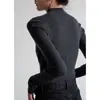 SS STUDIO Suéter de Lana sin Costuras de una Pieza Elegante para el Trabajo Camisa Base de Punto de Cuello Medio Alto para Mujer
