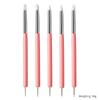 5 piezas de silicona de doble punta para arte de uñas, traje de bolígrafo para taladrar puntos, bolígrafo de silicona para hendiduras, bolígrafo de punta, herramientas de cerámica, herramientas para uñas