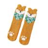 Calcetines Nuevos para Mujer Calcetines de Toalla Terciopelo Coral Cachorro Bordado Dibujo Animado Estilo Étnico Retro Invierno Engrosados Calientes para el Hogar
