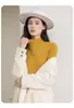 Camiseta Base Gruesa y Cálida para Mujer con Cuello Alto Medio y Forro de Polar, Manga Larga, Adecuada como Prenda Exterior, Resistente al Frío, Versátil para Otoño e Invierno