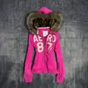 2026 Nueva Tendencia de Moda Urbana para Mujer Estilo Gótico Harajuku Sudadera con Cremallera y Cuello de Piel con Pedrería Sudadera Lulu