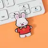 Broches de acrílico fofos estilo cartoon, emblemas de urso e coelho pequenos, acessórios para roupas e bolsas, atacado