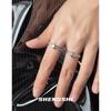Anillo estilo coreano ins diseño nicho que no se desvanece textura de circonita púrpura ins viento frío anillo abierto al por mayor