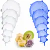 Tampas Populares de Silicone de Grau Alimentício para Conservar Alimentos, Conjunto de Seis Peças, Tampas Redondas Multifuncionais para Tigelas, Tampas de Vedação, Tampas de Silicone Elásticas