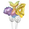 Globo de lentejuelas para decoración de fiesta de cumpleaños de sirena transfronteriza, juego de bolas de papel de aluminio digital de 40 pulgadas