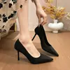 Tacones altos de punta fina estilo francés para mujer, colección primavera/otoño 2026, cómodos para entrevistas y el trabajo, punta fina, elegantes, tacón fino, versátiles para mujer