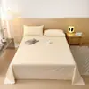 Sábanas Gruesas Cepilladas de Algodón Puro 100% Algodón Puro Color Doble Dormitorio Estudiante Funda de Almohada Juego de Tres Piezas Fábrica de Origen