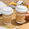 Celebridad de Internet Taza de Café con Grano de Madera Suave Taza Desechable para Té de Leche Taza de Papel con Tapa Taza de Embalaje para Bebidas Calientes Logo Impreso