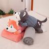 Edredom de Ar Condicionado de Desenho Animado Almofada Brinquedo de Pelúcia Husky Dois em Um Cobertor para Sesta no Escritório Logo Imprimível
