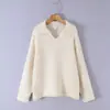 Suéter Pulóver para Mujer al por Mayor Otoño 2026 Estilo Europeo y Americano con Cuello Camisero y Cuello en V 9885