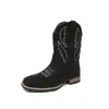 Botas Altas Transfronterizas, Nuevas Botas Vaqueras Occidentales, Botas de Caballero Bordadas Étnicas, Botas de Cuero Slip-On de Talla Grande Europeas y Americanas para Hombre