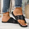 Europa y Estados Unidos transfronterizos 2023 comercio exterior verano nuevo talla grande zapatos de mujer puntera moda tacón plano casual sandalias y chanclas de mujer comercio exterior
