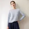 Nuevo Estilo de Otoño 100% Cachemira Pura Estilo Elegante Cuello Redondo Tejido de Punto Trenzado Suéter de Cachemira Ropa de Punto para Mujer Capa Base