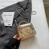 Estilo coreano verão moda portátil Rhombic Chain Bag Mulheres 2024 New Bucket Bag All-match Shoulder Bag Crossbody Bag