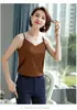 Top de Imitación Seda con Cuello en V para Primavera y Verano, Camisola Satinada Elegante para Mujer, Camiseta Básica Nuevo Estilo 2026