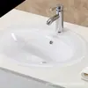Lavabo Oval para Baño Semi-empotrado Doméstico Taichung Cerámica Integrada Lavabo para Baño