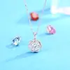 Suministro Exclusivo Transfronterizo de Joyería de Plata Collar de Estrella y Sol de Plata de Ley S925 para Mujer, Lujo Ligero Flor de Pétalo Tridimensional Collar de Plata al por Mayor