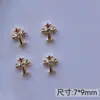 Itens Mais Vendidos Transfronteiriços: Brincos de Cruz Cromados, Acessórios para Nail Art, Liga de Zinco com Strass Estilo Punk Retrô, Diamantes para Unhas Vestíveis