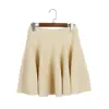 Traje de Punto de Color Sólido Nuevo de Verano para Mujer, Cuello Cuadrado, Borde Ondulado, Top de Manga Corta, Falda Plisada, Conjunto de Dos Piezas al por Mayor