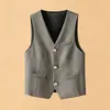 Colete infantil para terno, uniforme estilo britânico para aluno do ensino fundamental, uniforme de jardim de infância, estilo preppy, colete para meninos, colete para pajem, colete para anfitrião, colete azul marinho