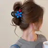 Pasador de Pelo Fresco Azul Tridimensional de Cinco Pétalos, de Alta Gama y Versátil, Pinza de Tiburón para el Accesorios del Cabello para la Parte Trasera de la Cabeza