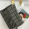 Cachecol Xadrez Imitação de Caxemira para Outono e Inverno Feminino Estudantes, Versátil Estilo Britânico Retrô Estilo Coreano Estilo Casal Cachecol de Uso Duplo