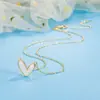 Colar Coração de Madrepérola Branco com Gotejamento de Óleo para Mulheres, Corrente de Clavícula de Verão, Design de Nicho de Luxo Leve, Novo Estilo Quente de Alta Qualidade 2022, Elegante