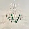 Lámpara de araña para mesita de noche de dormitorio estilo francés de mediados de siglo, lujo alto, lámpara de cristal personalizada de alta gama, iluminación de pared de fondo de sala de estar, entrada