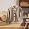 Suéter Tricot Infantil Outono Inverno 100% Lã Meninos Meninas Gola Redonda Pulôver Roupa Externa Quente Cor Sólida Botões Manga Longa