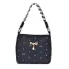 Bolso de mano, simple y elegante, diseño de lunares, bolso de axila para mujer, alto atractivo estético, casual, versátil, adecuado para ir al trabajo, lindo, estilo coreano, bolso de hombro grande