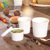 Fabricante Personalizado Balde Descartável para Sopa Copo de Sopa de Papel Kraft Balde Branco para Sopa 8oz 16oz 26oz 32 oz