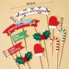 Decoração de Bolo de Natal 2026 Eva Papai Noel Coração Vela Inserção de Presente Decoração de Festa de Véspera de Natal