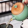 Tetera de cerámica con filtro Longquan Celadon, hecha a mano, creativa, con forma de cuchillo, juego de té chino de Kung Fu para el hogar