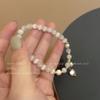 Pulsera de perlas de ópalo para mujer, diseño de nicho de lujo ligero, personalidad avanzada, pulsera con colgante de cristal versátil