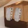 Pendientes de Zirconia de Alta Gama con Micro-Incustaciones de Zirconia, Pendientes Huecos en Forma de Corazón en Oro y Plata, Accesorios de Lujo Ligero para el Día a Día