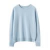 Suéter 100% cashmere de montanha feminino solto Joker malha lisa gola redonda cor sólida base suéter fábrica direto atacado