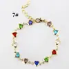Pulseira de Liga Metálica Versátil, Criativa e Fashion, Joia Mais Vendida Transfronteiriça, Pulseira Feminina de Coração com Olho de Diabo, Estilo Europeu e Americano Ins