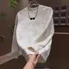 Moletom Casual Masculino Popular Gola Redonda Solto Design de Relevo com Letras Senso de Design Top Estilo Novo de Início de Primavera Bonito Manga Longa Masculino