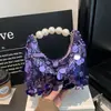 Bolso de mano de lentejuelas transfronterizo, de nicho y elegante para mujer, nueva colección 2026, bolso de hombro moderno, bolso de perlas único