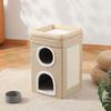 Ninho de Gato Dobrável Três Camadas Porta Dupla Sisal Semi-fechado Transfronteiriço Arranhador Dupla Camada Multifuncional Casa para Afiar Garras de Gato