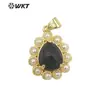 WT-JP359 colgante pequeño de amatista de color forma de gota retro de lujo ligero para joyería DIY de niñas