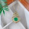 Outono e inverno novo estilo retro natural verde calcedônia indiferente marca cabaça festival alto-rise colar feminino sênior lote