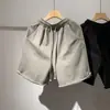 Marca Moderna de Rua Shorts de Algodão Lavado Retro com Borda Desfiada para Homens e Mulheres Verão Hip-Hop Solto Casual Reta Calça de Cinco Pontos Moderna