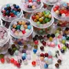 Cuentas de Lentejuelas de Color Mixto de 6 mm Incrustadas en Resina, Cuentas de Resina con Degradado Soñador para Pulseras y Collares Hechos a Mano DIY