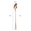 Cuchara Mezcladora de Acero Inoxidable 1010 Cuchara para Hielo Cuchara de Mango Largo Cuchara de Postre de Alto Valor Cuchara Redonda para Helado Cuchara para Café Transfronteriza